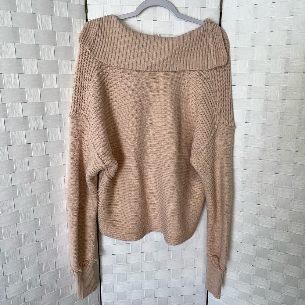 Free People Marlie Pullover Sweater Soft Pink Women’s Small Oversized Rib Knit - Picture 10 of 14